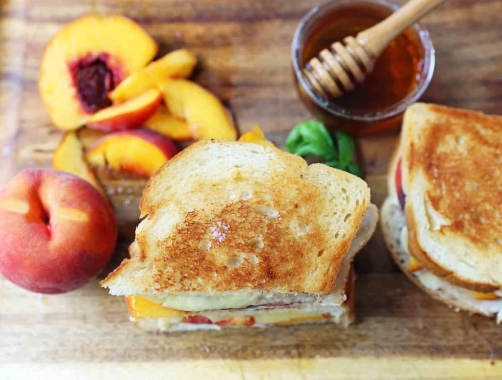 Honey Peach White Cheddar Grilled Cheese