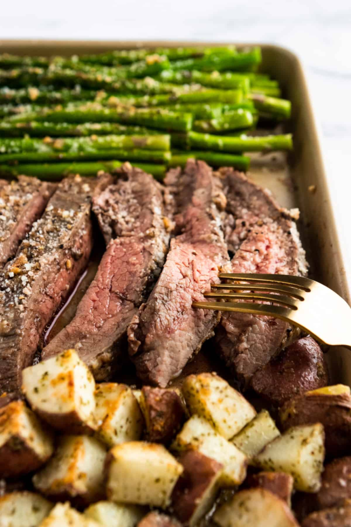 Parmesan-Crusted Steak and Potato Sheet Pan Dinner