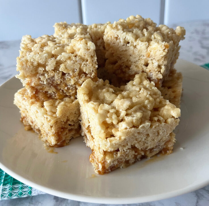 Salted Caramel Rice Krispie Treats with Browned Butter